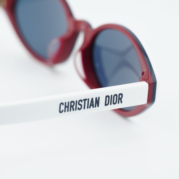 Dior DIORPACIFIC R1F 50B0 Sunglasses White Oval Frame, Blue Lenses main image 6